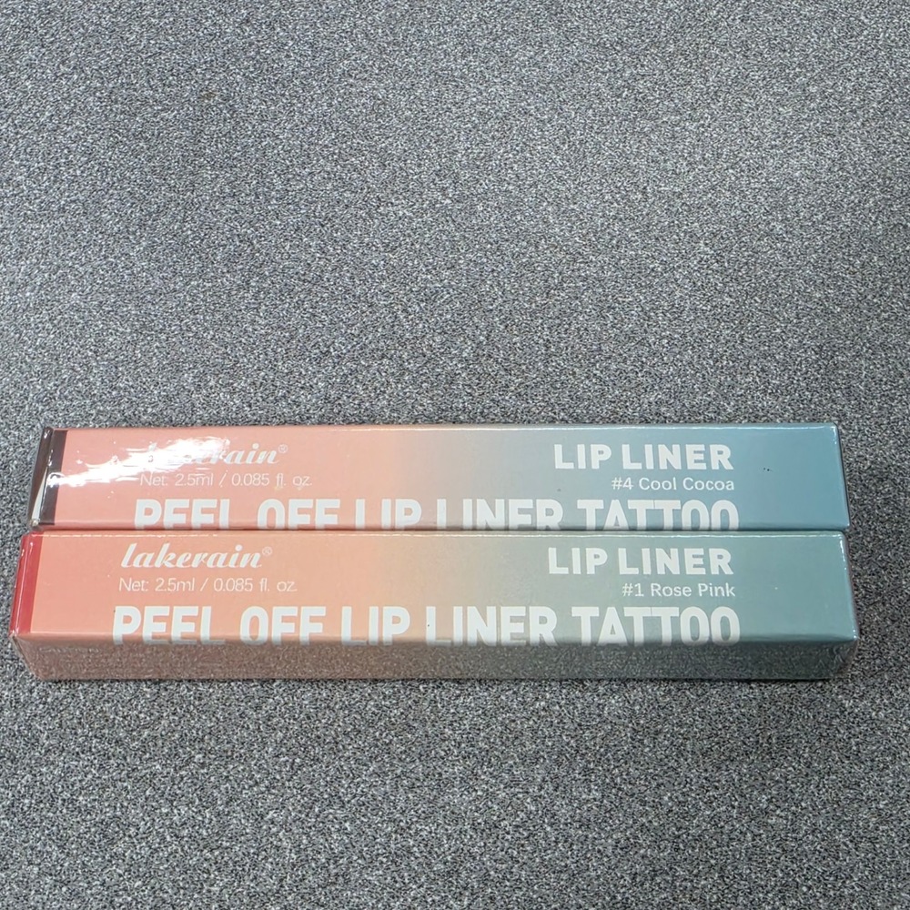 Lakerain Peel Off Lip Liner Tattoo Women 2.5ml Pink Brown NEW 2pk #1 #4